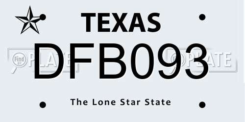 DFB093 Texas License Plate