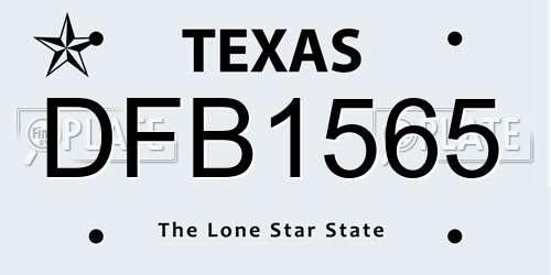 DFB1565 Texas License Plate