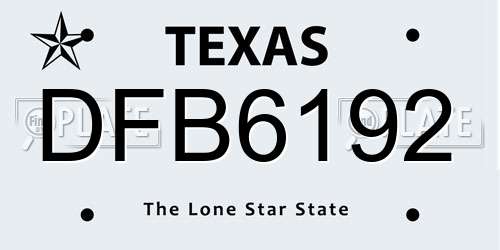 DFB6192 Texas License Plate