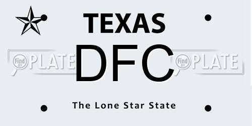DFC Texas License Plate