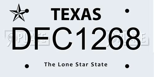 DFC1268 Texas License Plate