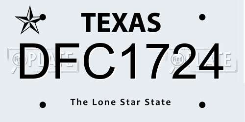 DFC1724 Texas License Plate