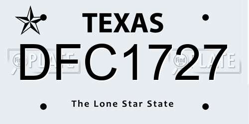 DFC1727 Texas License Plate