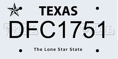 DFC1751 Texas License Plate