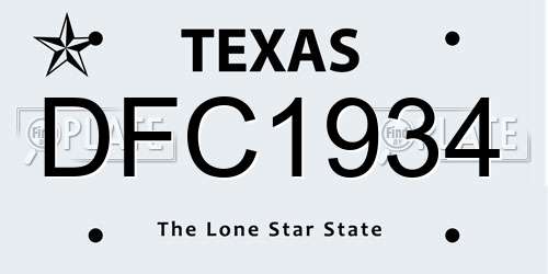 DFC1934 Texas License Plate