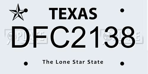 DFC2138 Texas License Plate