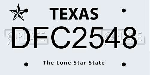 DFC2548 Texas License Plate