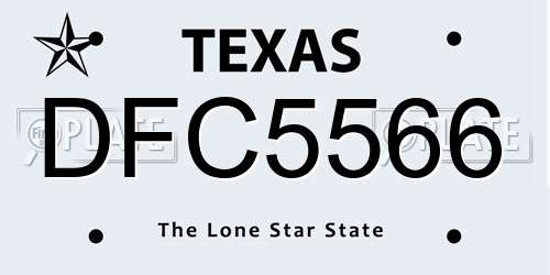 DFC5566 Texas License Plate