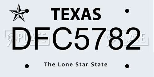 DFC5782 Texas License Plate