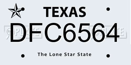 DFC6564 Texas License Plate