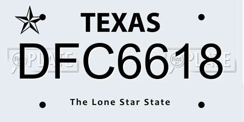 DFC6618 Texas License Plate