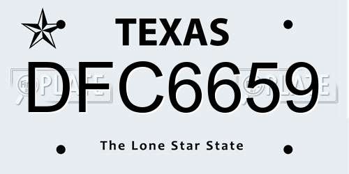 DFC6659 Texas License Plate