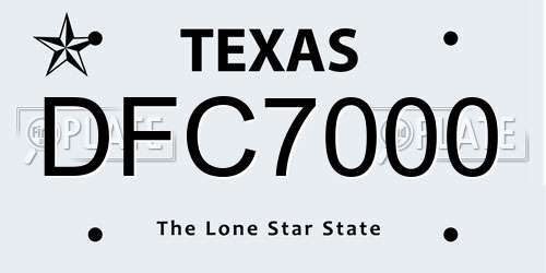 DFC7000 Texas License Plate