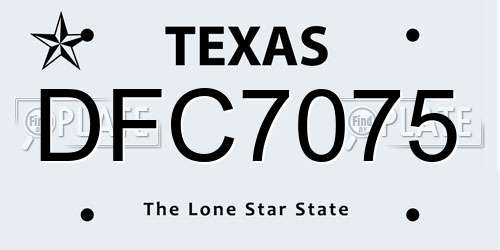 DFC7075 Texas License Plate
