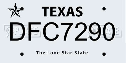 DFC7290 Texas License Plate