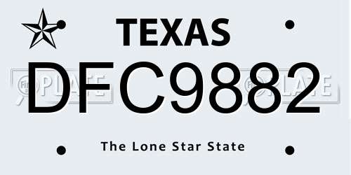 DFC9882 Texas License Plate