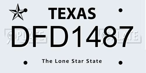 DFD1487 Texas License Plate