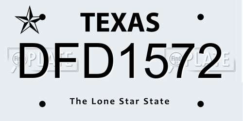 DFD1572 Texas License Plate