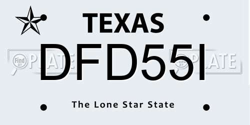 DFD55I Texas License Plate