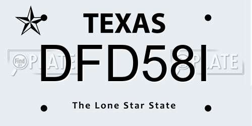 DFD58I Texas License Plate