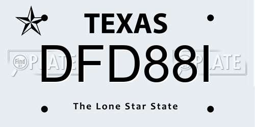 DFD88I Texas License Plate