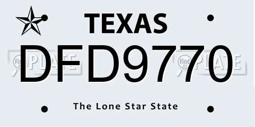 DFD9770 Texas License Plate