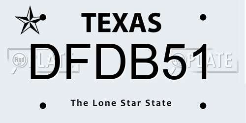 DFDB51 Texas License Plate
