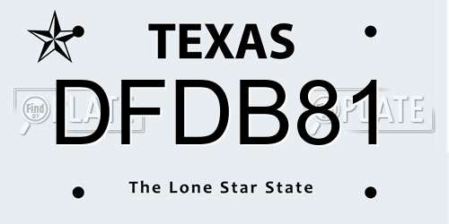 DFDB81 Texas License Plate