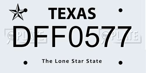DFF0577 Texas License Plate
