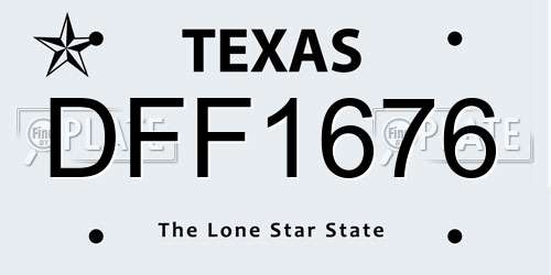 DFF1676 Texas License Plate