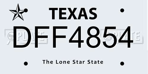 DFF4854 Texas License Plate