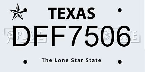 DFF7506 Texas License Plate