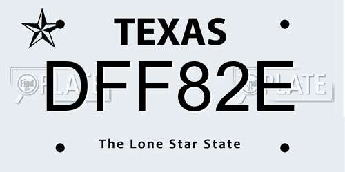 DFF82E Texas License Plate