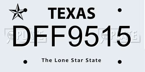 DFF9515 Texas License Plate