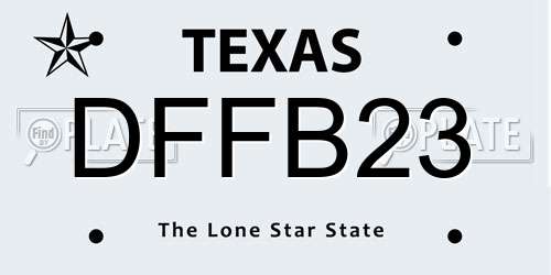 DFFB23 Texas License Plate