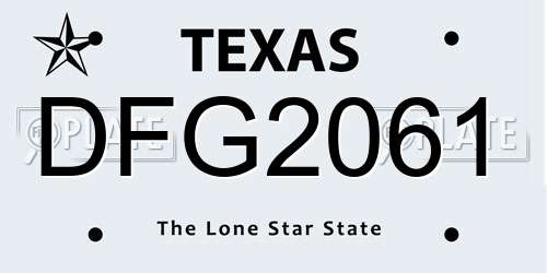 DFG2061 Texas License Plate