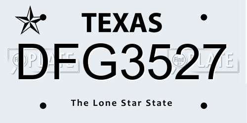 DFG3527 Texas License Plate