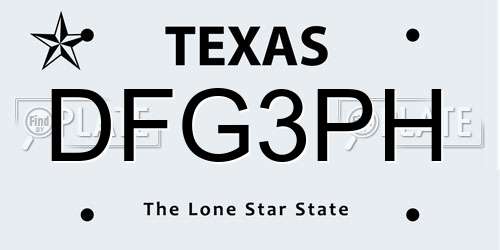 DFG3PH Texas License Plate