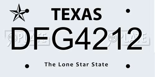 DFG4212 Texas License Plate