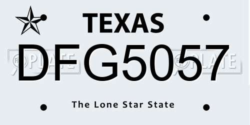 DFG5057 Texas License Plate