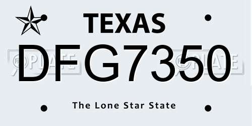 DFG7350 Texas License Plate