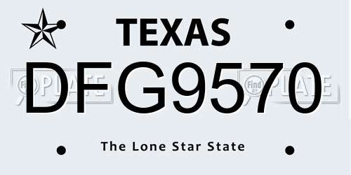 DFG9570 Texas License Plate