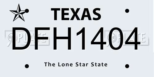 DFH1404 Texas License Plate