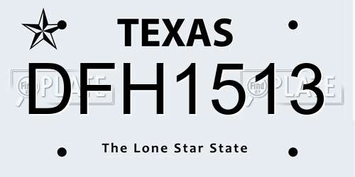 DFH1513 Texas License Plate