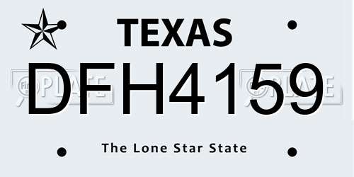 DFH4159 Texas License Plate