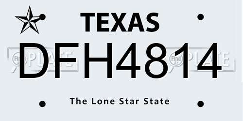 DFH4814 Texas License Plate