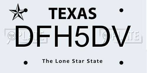 DFH5DV Texas License Plate