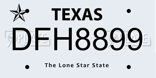DFH8899 Texas License Plate