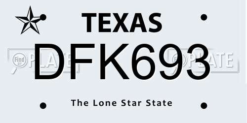 DFK693 Texas License Plate