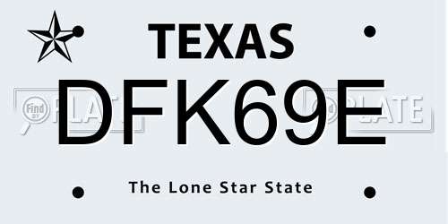 DFK69E Texas License Plate